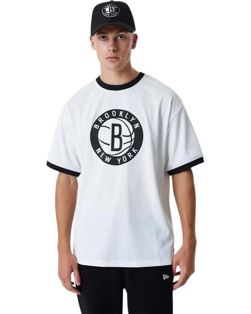T-SHIRT NEW ERA BROOKLYN NETS MESH OVERSIZE BLANC BLANCO