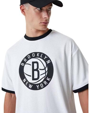 T-SHIRT NEW ERA BROOKLYN NETS MESH OVERSIZE BLANC BLANCO