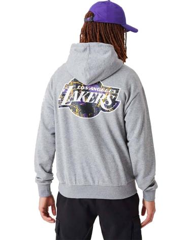NEW ERA SUDADERA LOS ANGELS LAKERS NBA INFILL TEAM LOGO GRIS