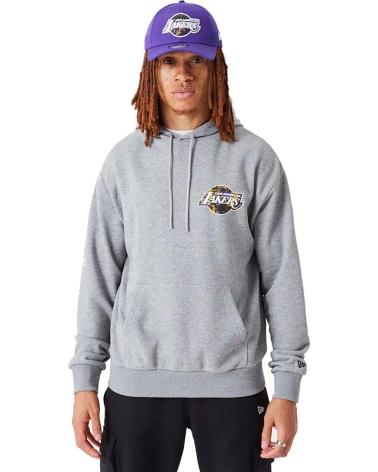NEW ERA SUDADERA LOS ANGELS LAKERS NBA INFILL TEAM LOGO GRIS