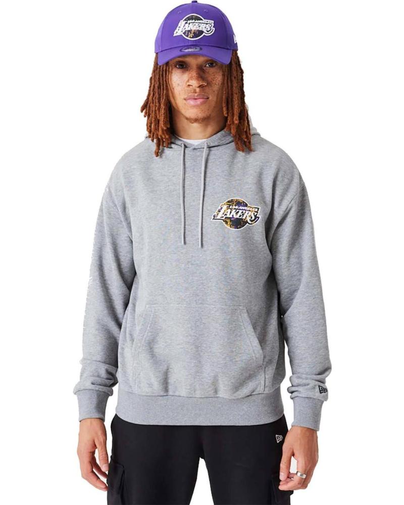 NEW ERA SUDADERA LOS ANGELS LAKERS NBA INFILL TEAM LOGO GRIS