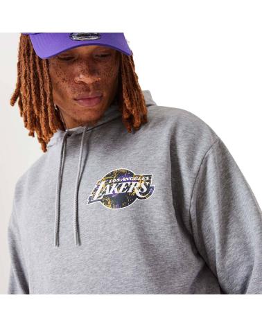 NEW ERA SUDADERA LOS ANGELS LAKERS NBA INFILL TEAM LOGO GRIS