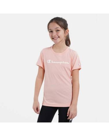 CHAMPION T-SHIRT COL ROND ROSE POUR FILLE ROSA