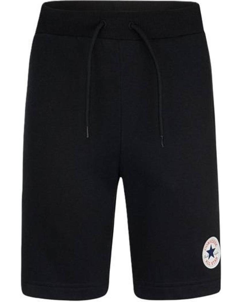 PANTALONES CORTOS CONVERSE SWEATSHORT NEGROS PARA NIÑO NEGRO