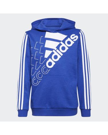 FELPA CON CAPPUCCIO ADIDAS ESSENTIALS LOGO BLU AZUL