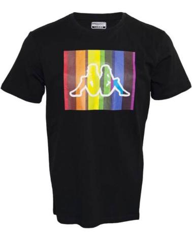 CAMISETA KAPPA TURMANI NEGRA CON LOGO ARCOÍRIS NEGRO