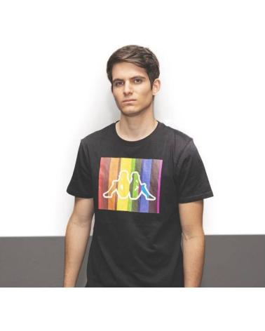 CAMISETA KAPPA TURMANI NEGRA CON LOGO ARCOÍRIS NEGRO
