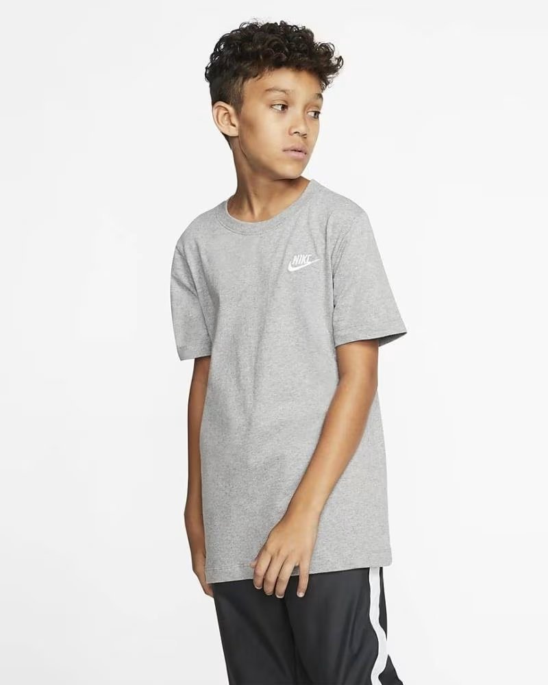 MAGLIETTA NIKE SPORTSWEAR AR5254-063 MANICA CORTA BAMBINO GRIGIO GRIS