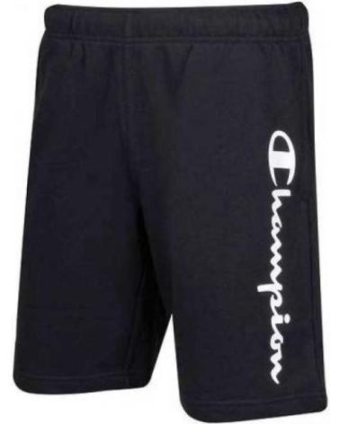 CHAMPION BLACK MEN'S BERMUDA SHORTS WITH SIDE LOGO NEGRO
