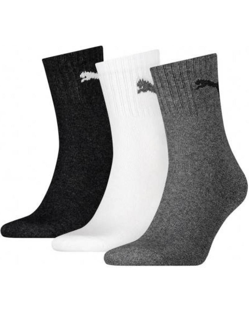 PUMA 3ER-PACK SHORT CREW SOCKEN MEHRFARBIG (SCHWARZ, WEISS, GRAU) MULTICOLOR
