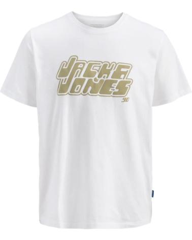 JACK & JONES T-SHIRT JORMOCHA WEISS MIT GOLDENEM LOGO MULTICOLOR