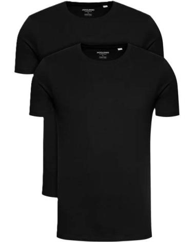 JACK & JONES 2-PACK JACBASIC CREW NECK SHORT SLEEVE T-SHIRTS BLACK NEGRO