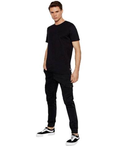 JACK & JONES 2-PACK JACBASIC CREW NECK SHORT SLEEVE T-SHIRTS BLACK NEGRO