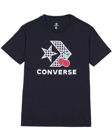 CONVERSE T-SHIRT CHERRY STAR CHEVRON INFILL NOIR NEGRO