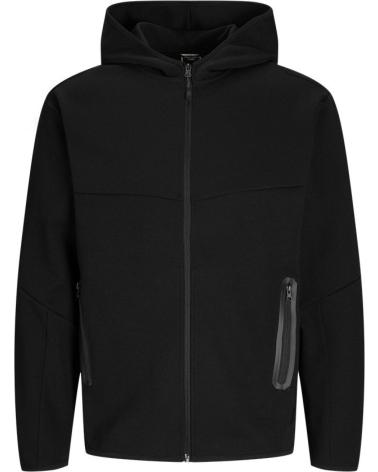 JACK & JONES VESTE FUSION SWEAT ZIP HOOD NOIRE NEGRO