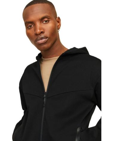 JACK & JONES VESTE FUSION SWEAT ZIP HOOD NOIRE NEGRO