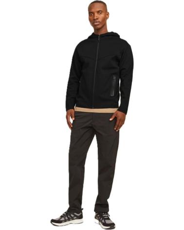JACK & JONES VESTE FUSION SWEAT ZIP HOOD NOIRE NEGRO