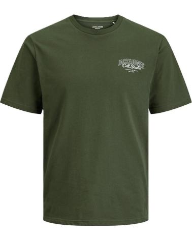 T-SHIRT JACK & JONES MAKOTO SMALL PRINT VERDE DUFFEL VERDE