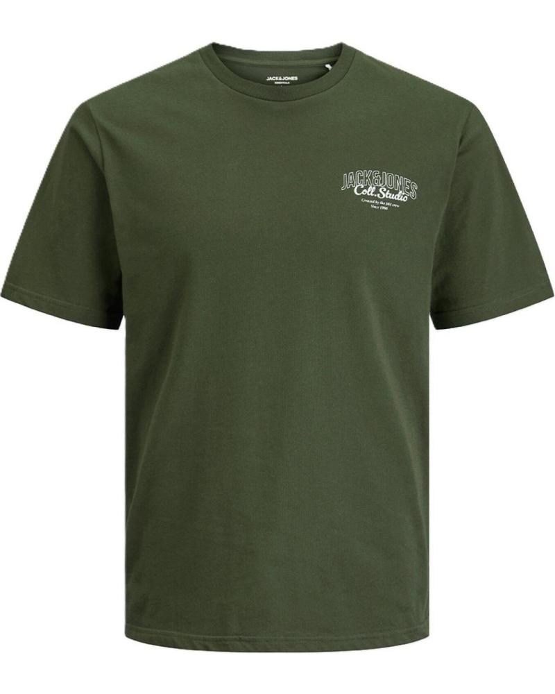T-SHIRT JACK & JONES MAKOTO SMALL PRINT VERDE DUFFEL VERDE