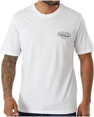 JACK & JONES MAKOTO SMALL PRINT T-SHIRT WHITE BLANCO