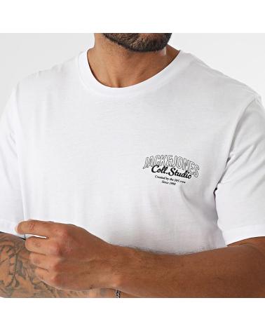 JACK & JONES MAKOTO SMALL PRINT T-SHIRT WHITE BLANCO
