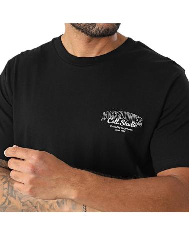 JACK & JONES MAKOTO SMALL PRINT T-SHIRT BLACK NEGRO