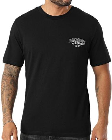 JACK & JONES MAKOTO SMALL PRINT T-SHIRT BLACK NEGRO