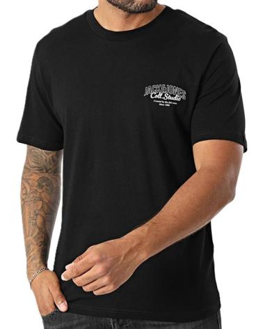JACK & JONES MAKOTO SMALL PRINT T-SHIRT BLACK NEGRO