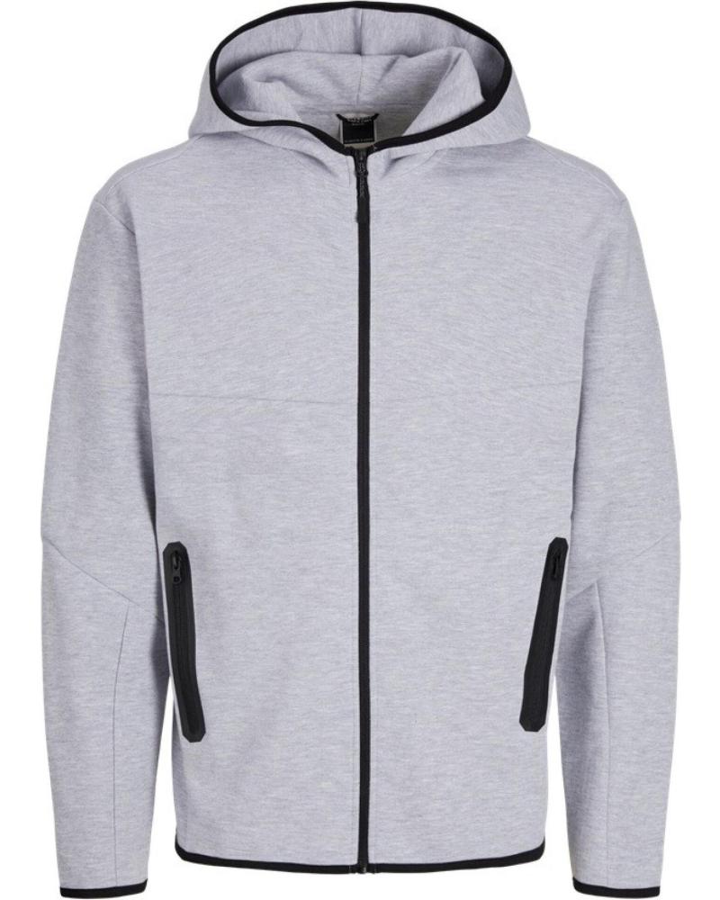 JACK & JONES FUSION SWEAT ZIP HOOD KAPUZENPULLOVER HELLGRAU GRIS