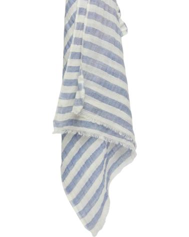 FOULARD YERSE IN COTONE A RIGHE BLU - ACCESSORIO LEGGERO AZUL