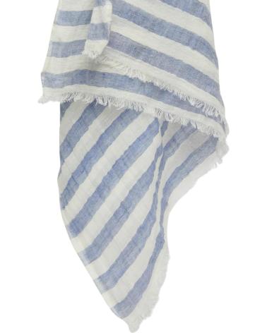 FOULARD YERSE IN COTONE A RIGHE BLU - ACCESSORIO LEGGERO AZUL