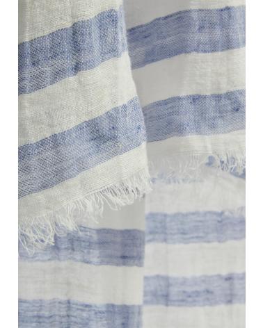 FOULARD YERSE IN COTONE A RIGHE BLU - ACCESSORIO LEGGERO AZUL