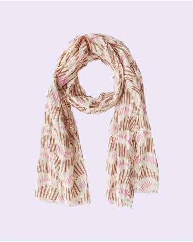 PATTERNED YERSE SCARF PURPLE TONES MORADO