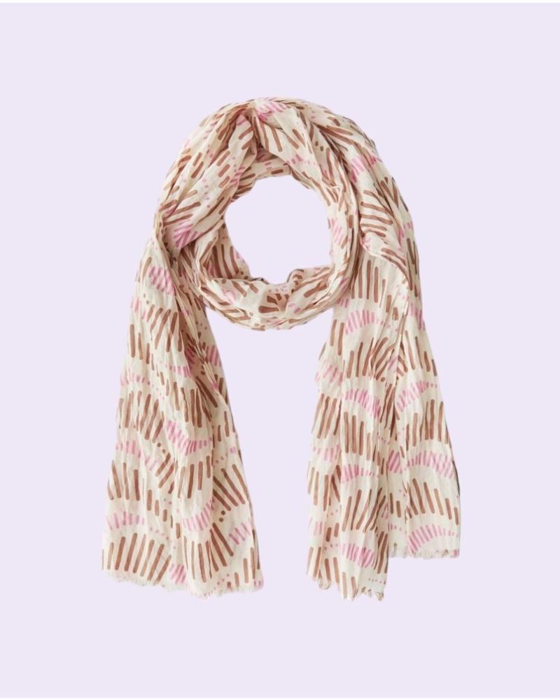 PATTERNED YERSE SCARF PURPLE TONES MORADO