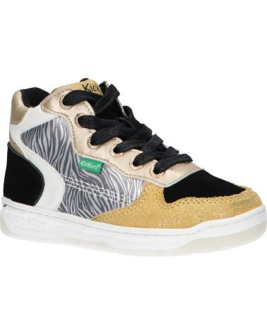 Scarpe sport per Bambina KICKERS 910880-30 KICKLAX PU 73 JAUNE NOIR ZEBR
