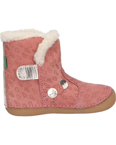 girl boots KICKERS 909740-10 SO WINDY NUBUCK 132 ROSE OR FANTAIS