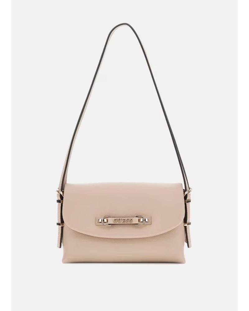 BOLSO BANDOLERA CON SOLAPA GUESS LEFIA TAUPE TAUPE