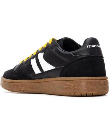 TÊNIS TEDDY SMITH 120309 PRETOS COM CADARÇOS AMARELOS NEGRO