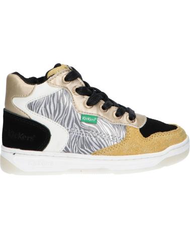 Sportschuhe für Mädchen KICKERS 910880-30 KICKLAX PU 73 JAUNE NOIR ZEBR
