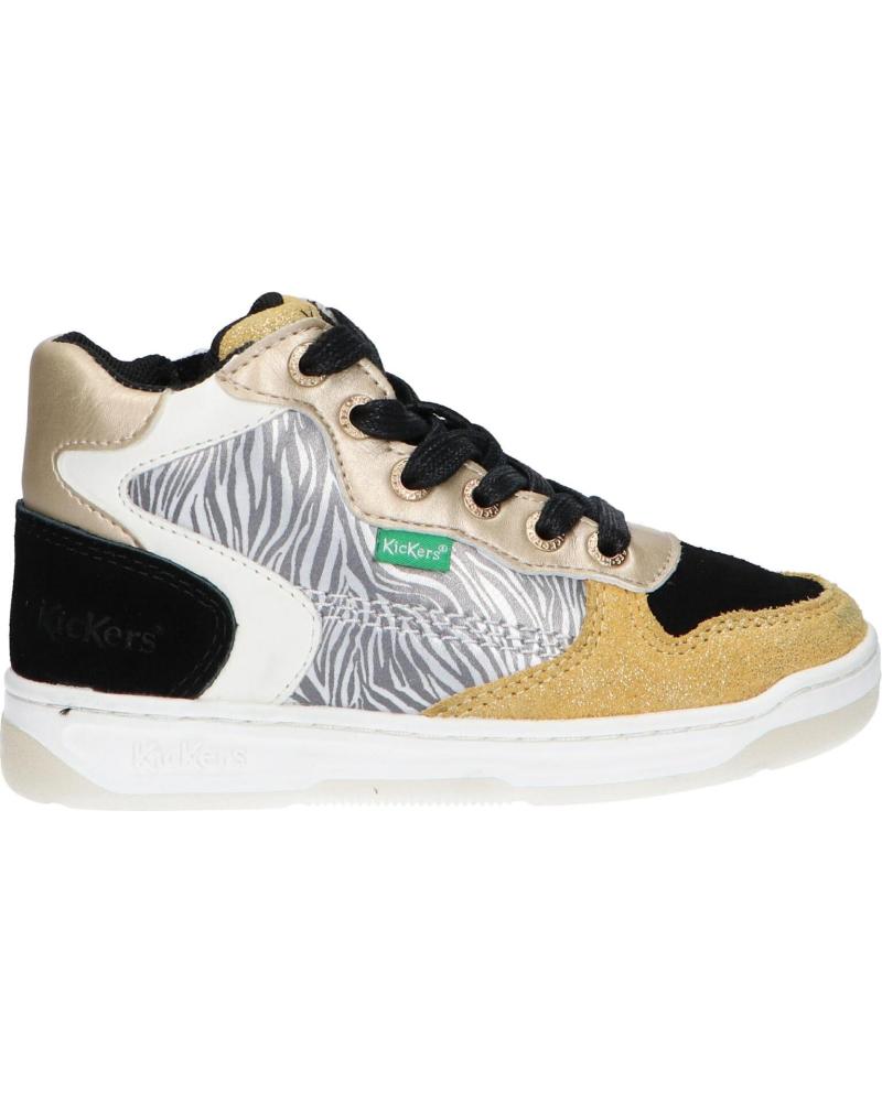 Scarpe sport per Bambina KICKERS 910880-30 KICKLAX PU 73 JAUNE NOIR ZEBR