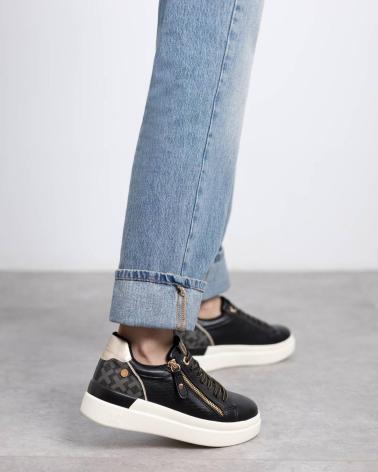 XTI 144233 BLACK URBAN SNEAKERS WITH ZIPPERS NEGRO
