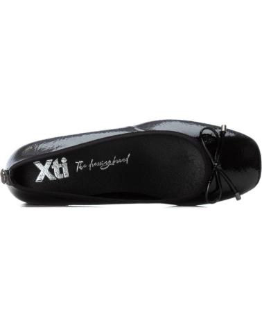 XTI 144242 BLACK COURT SHOES WITH BOW AND BLOCK HEEL NEGRO