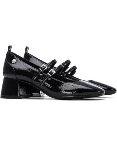 XTI 144255 BLACK MARY JANES WITH DOUBLE STRAP AND SQUARE HEEL NEGRO