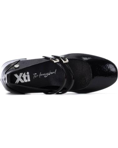 XTI 144255 BLACK MARY JANES WITH DOUBLE STRAP AND SQUARE HEEL NEGRO