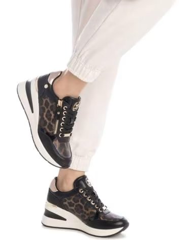 XTI CHAUSSURE FEMME 144378 LÉOPARD COMPENSÉE INTERNE NEGRO