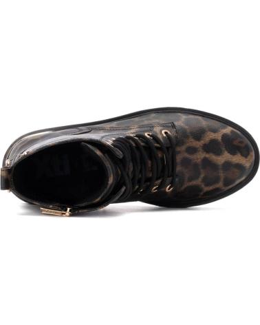 BOTAS MOTERAS XTI 144391 NEGRO CON ESTAMPADO LEOPARDO Y CIERRE DE CREMALLERA NEGRO