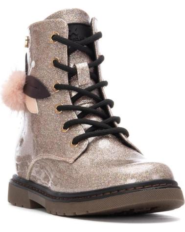 XTI 151395 NUDE MILITARY STYLE BOOTS WITH POM-POMS AND GLITTER NUDE