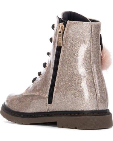 XTI 151395 NUDE MILITARY STYLE BOOTS WITH POM-POMS AND GLITTER NUDE