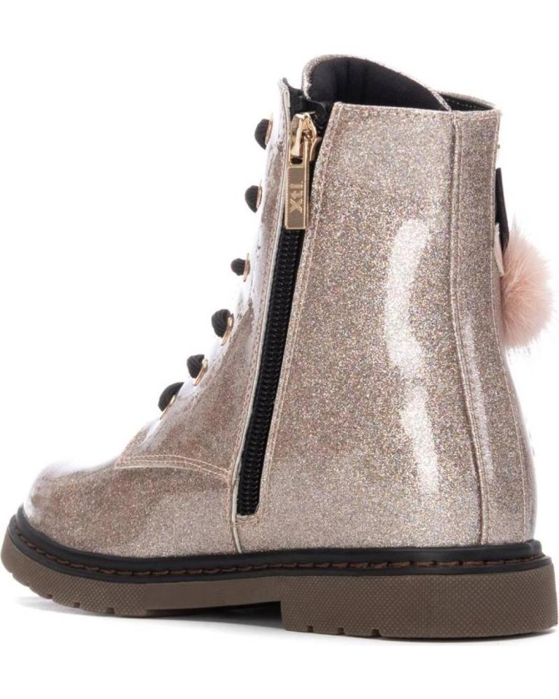 XTI 151395 NUDE MILITARY STYLE BOOTS WITH POM-POMS AND GLITTER NUDE