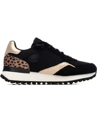 XTI 144161 SNEAKER IN SCHWARZ MIT ANIMAL-PRINT-DETAIL NEGRO